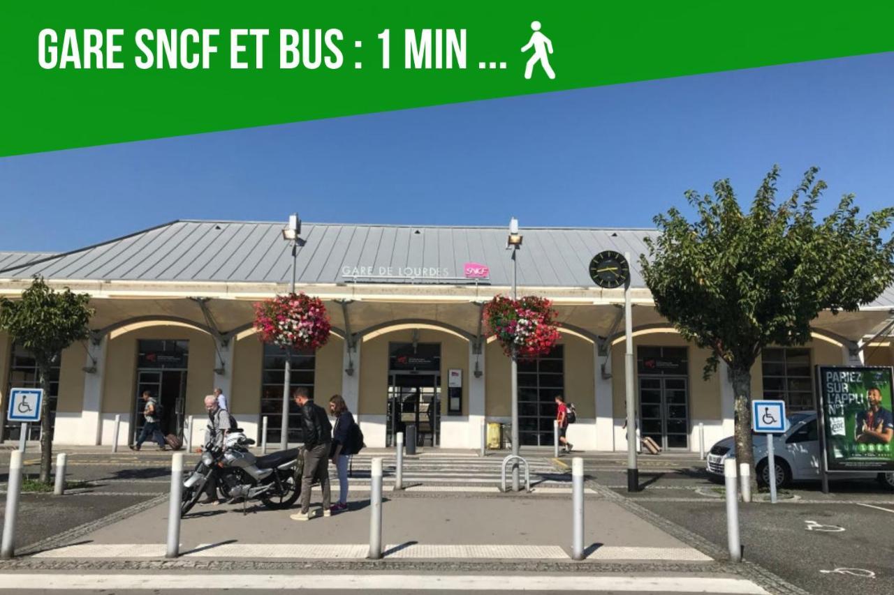 Appartement LOC TROTTEUR LE FLEUR DES CHAMPS F2 cosy, gare SNCF de Lourdes Extérieur photo